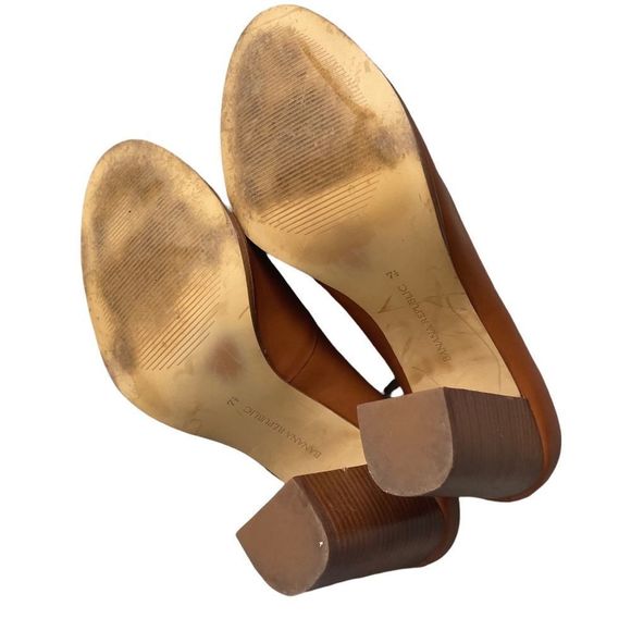 (SOLD) BANANA REPUBLIC Cognac Brown Round Almond Toe Pumps High Heels 7.5 - Picture 12 of 12